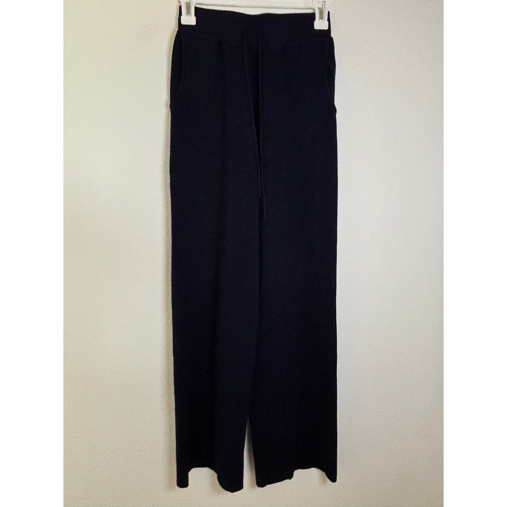 Cyrus Navy Blue Knit Wide Leg Lounge Pants Drawstring Waist XS